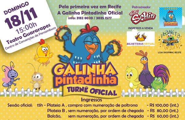 Primeira live da Galinha Pintadinha será neste sábado